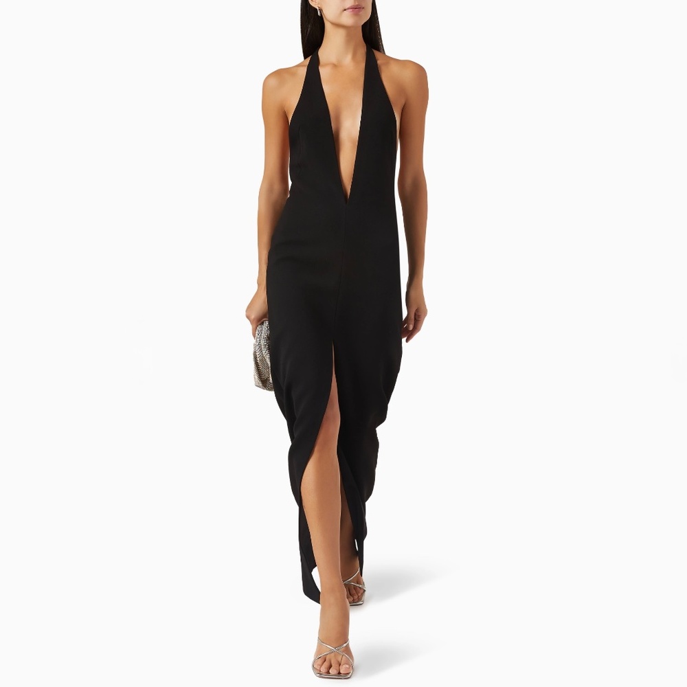 Monot Open Back Crepe Maxi Dress Size US6 New With Tags